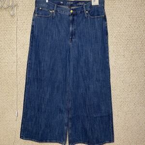 NWT Plus Size J Crew High-Rise Superwide-Leg 100% Cotton Blue Wash Jeans Size 36